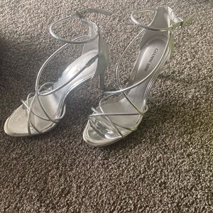 4” Silver Gianni bini heels